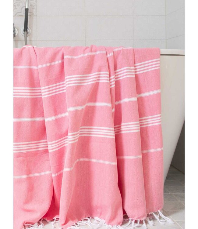 hammam strandlaken zuurstokroze 220x160cm