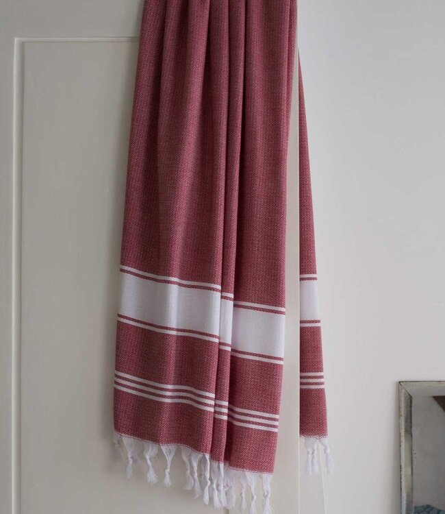 hamamdoek Honingraat bordeaux 170x100cm