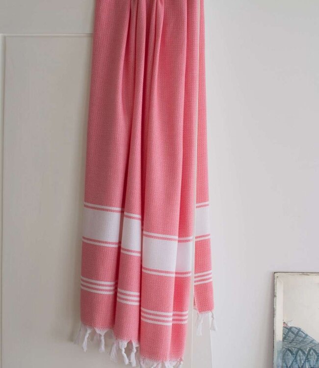 hamamdoek Honingraat zuurstokroze 170x100cm