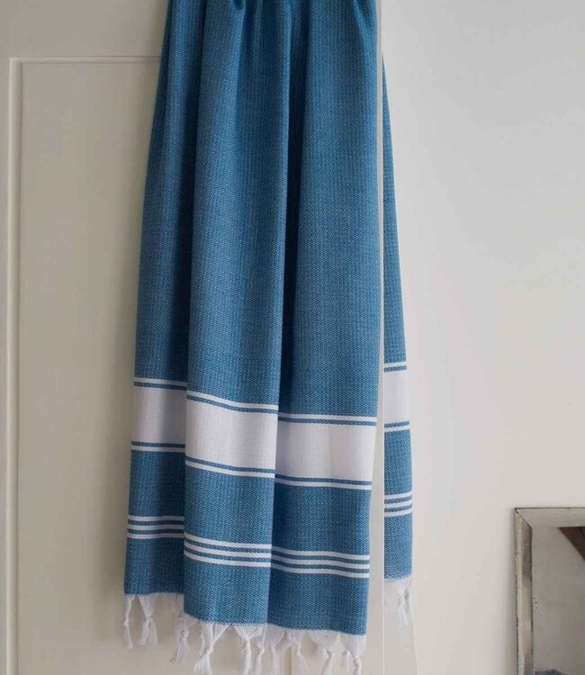 hamamdoek Honingraat oceaanblauw 170x100cm