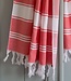 hamamdoek Honingraat koraalrood 170x100cm