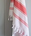 hamamdoek Honingraat koraalrood 170x100cm