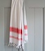hamamdoek Honingraat koraalrood 170x100cm