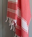 hamamdoek Honingraat koraalrood 170x100cm