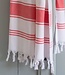 hamamdoek Honingraat koraalrood 170x100cm