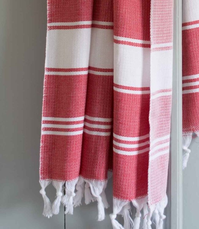 hamamdoek Honingraat steenrood 170x100cm