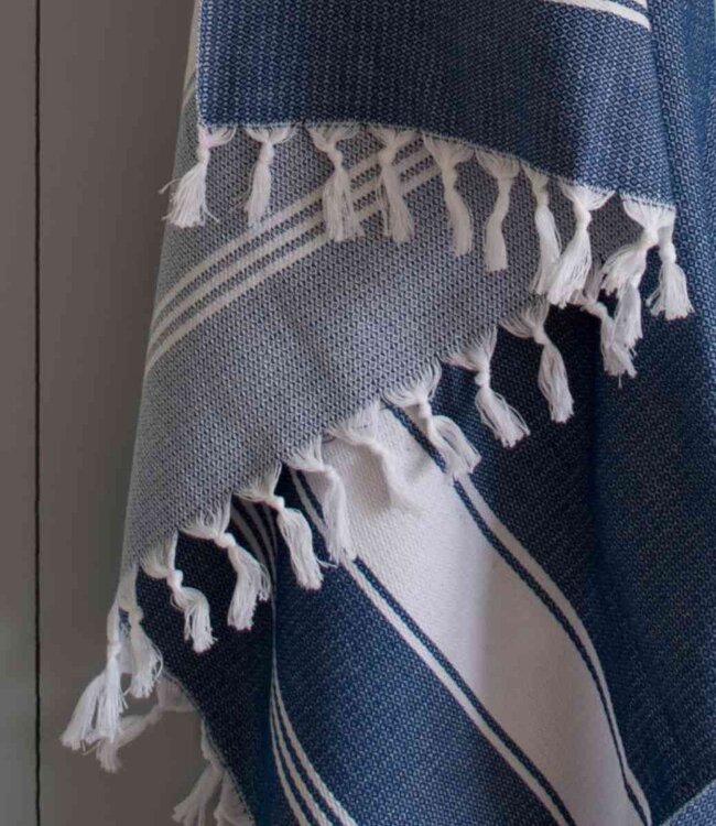hamamdoek Honingraat marineblauw 170x100cm