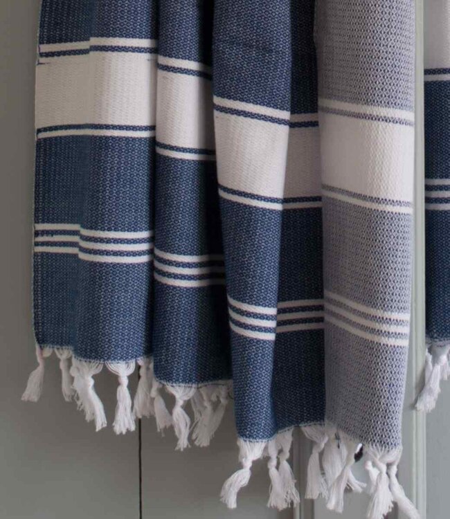 hamamdoek Honingraat marineblauw 170x100cm