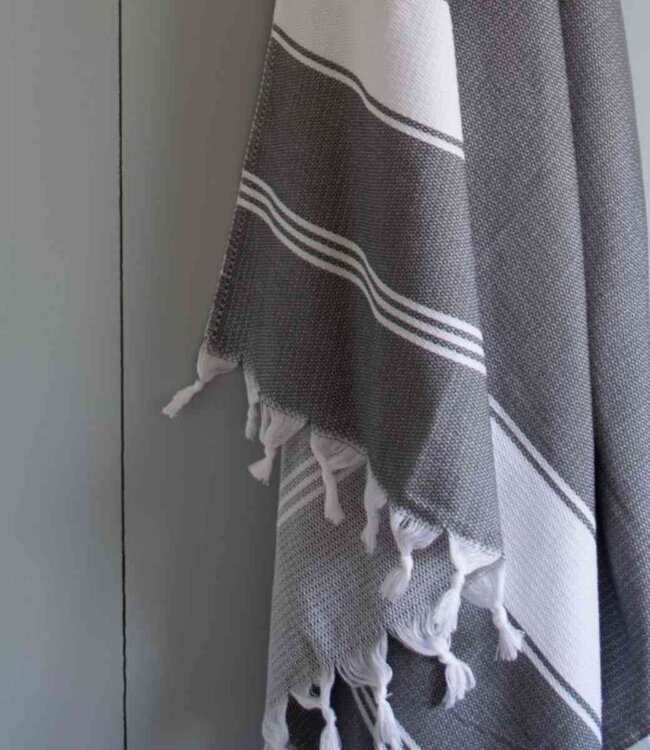 hamamdoek Honingraat donkergrijs 170x100cm