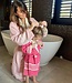 gevoerde hamam badjas Krem Sultan rose pink