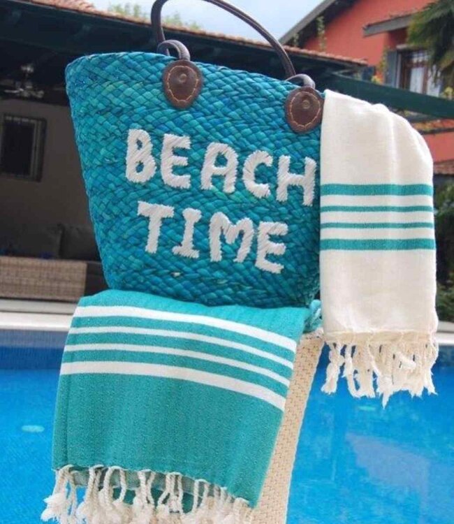 hamamdoek Krem Sultan XXL petrol 220x170cm