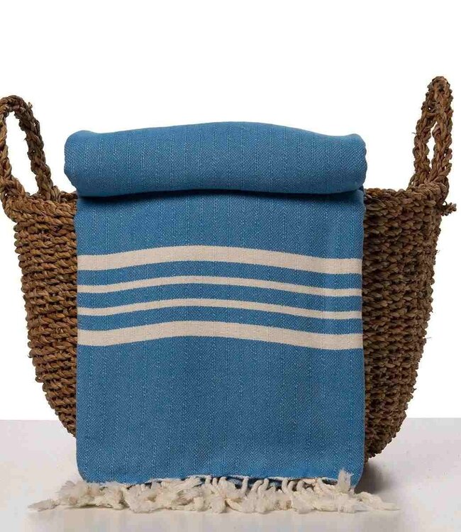 hamamdoek Krem Sultan XXL blue 220x170cm