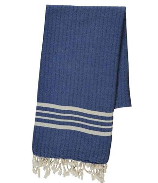 Lalay hamamdoek Krem Sultan royal blue