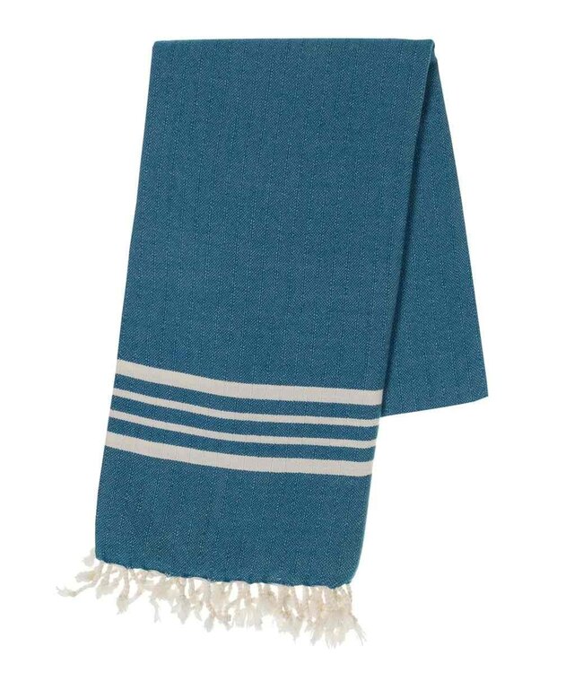 hamamdoek Krem Sultan petrol blue 180x100cm