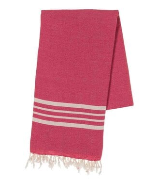 Lalay hamamdoek Krem Sultan fuchsia