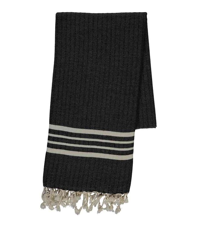 hamamdoek Krem Sultan black 180x100cm