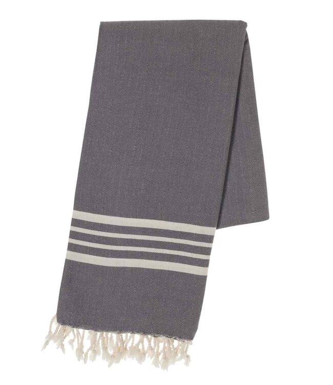 hamamdoek Krem Sultan dark grey 180x100cm