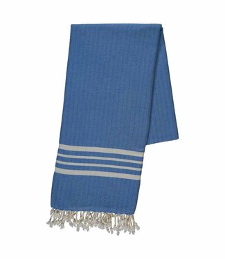 Lalay hamamdoek Krem Sultan blue