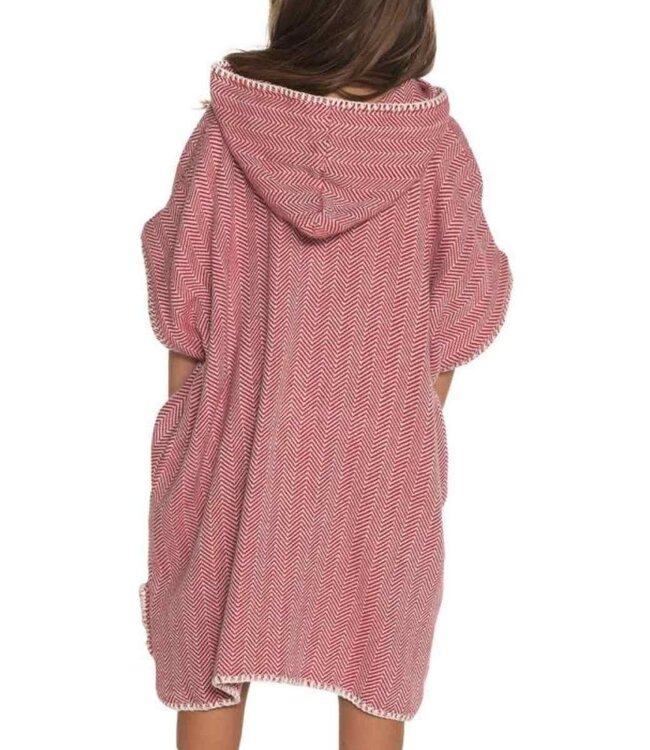 strandponcho ZigZag bordeaux