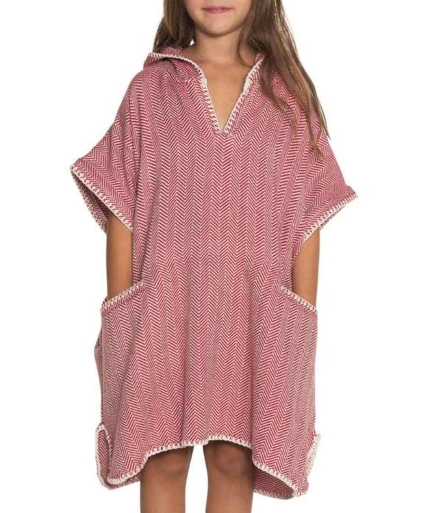 strandponcho ZigZag bordeaux