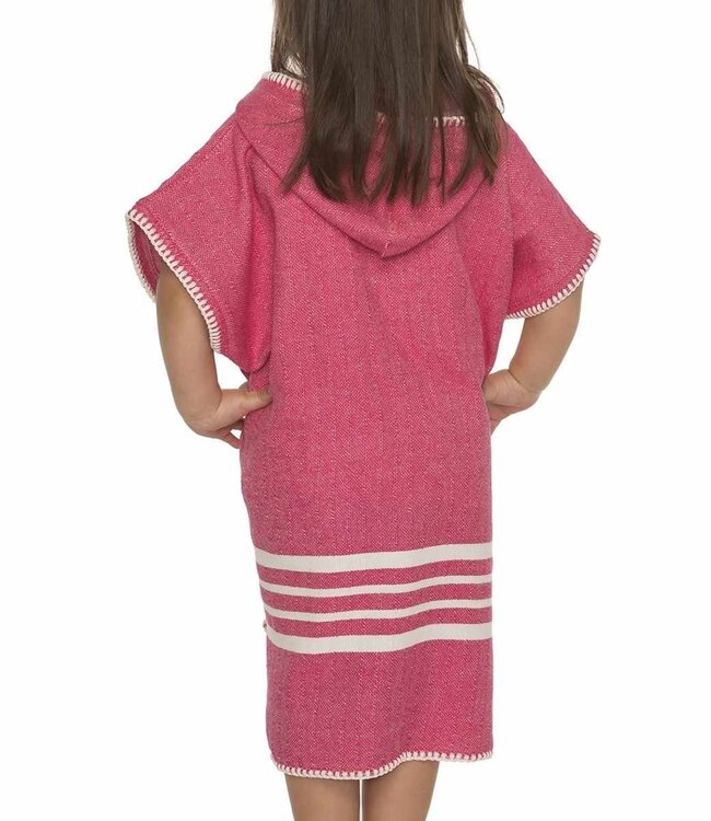 kinder strandponcho hamam fuchsia