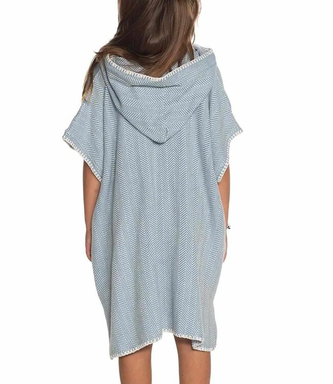 strandponcho ZigZag air blue