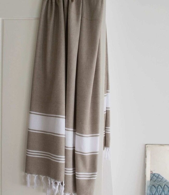 hamamdoek Honingraat olijfgroen 170x100cm