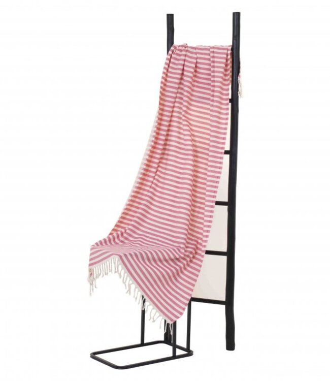 hamamdoek natural pink stripes 180x90cm