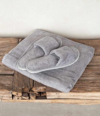 Hamams own saunapakket grijs | XXL saunadoek + slippers