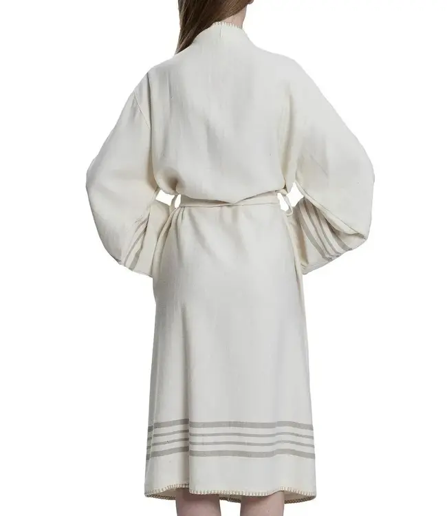 hamam badjas Krem Sultan natural taupe met farmer stitch