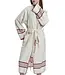 hamam badjas Krem Sultan natural bordeaux met farmer stitch