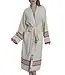 hamam badjas Krem Sultan natural bordeaux met farmer stitch