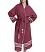 hamam badjas Krem Sultan bordeaux met farmer stitch