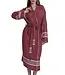 hamam badjas Krem Sultan bordeaux met farmer stitch