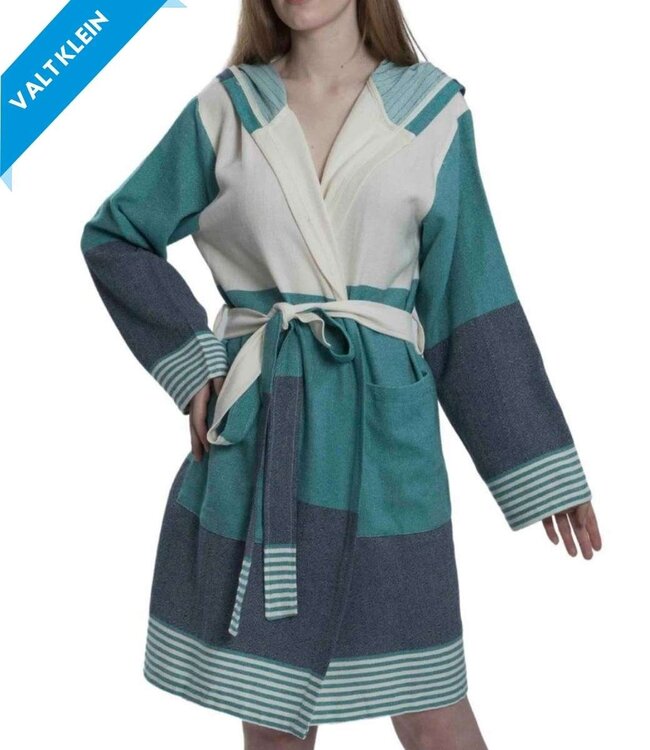 korte badjas dames Sun multi color - petrol blue navy