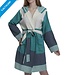 korte badjas dames Sun multi color - petrol blue navy