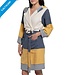 korte badjas dames Sun multi color - navy yellow