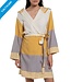 korte badjas dames Sun multi color - yellow taupe