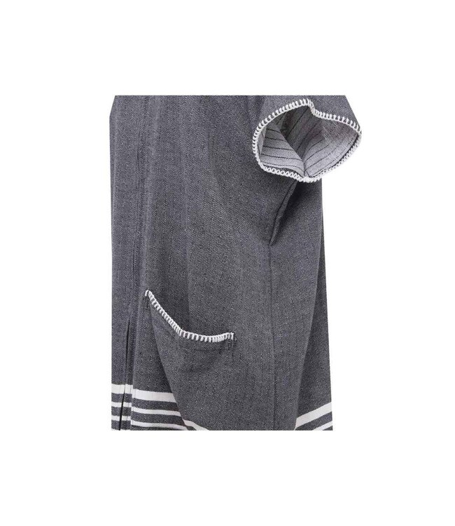 sauna en strandponcho met rits black Sultan