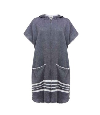 Lalay sauna en strandponcho met rits black Sultan