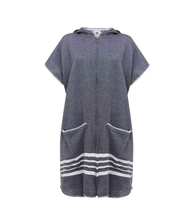 sauna poncho met rits black Sultan