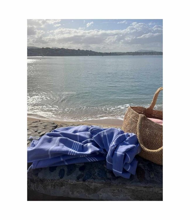 hamamdoek korenbloemblauw