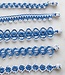 gehaakt armbandje - Triangles - blauw & witte kraaltjes
