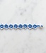 gehaakt armbandje - Daisy - blauw & witte kraaltjes