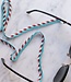 Zonnebril koord - handgemaakt - Stripes blauw donkerrood - Copy