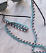 Zonnebril koord - handgemaakt - Stripes blauw donkerrood - Copy