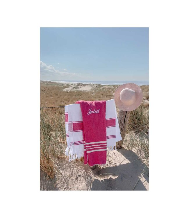 hamamdoek Honingraat fuchsia 170x100cm