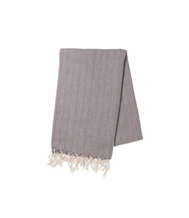 hamamdoek ZigZag dark grey 220x170cm