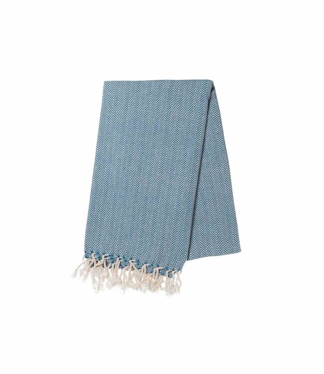 hamamdoek ZigZag petrol blue 220x170cm