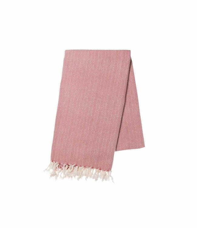 hamamdoek ZigZag dusty rose 220x170cm
